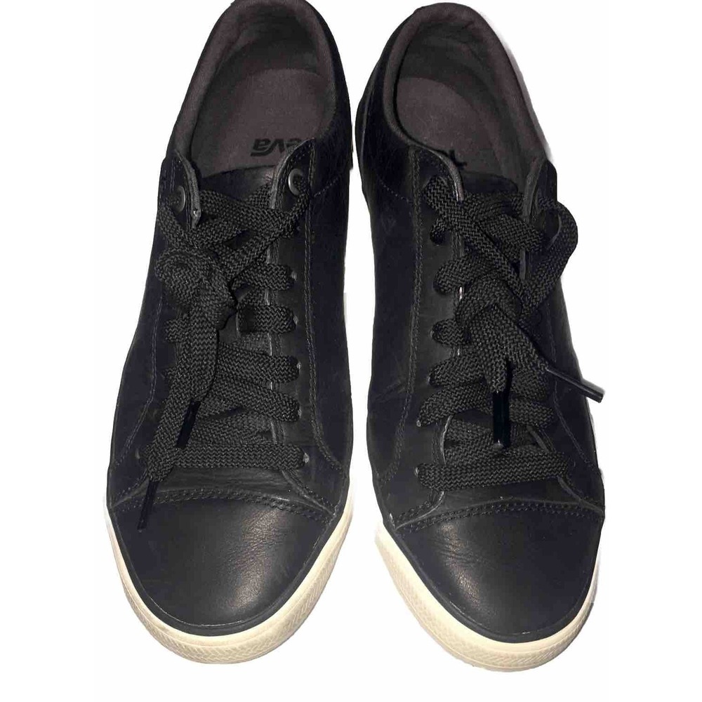 Teva Casual Black Leather Look Sneakers SZ M7.5,W9.5